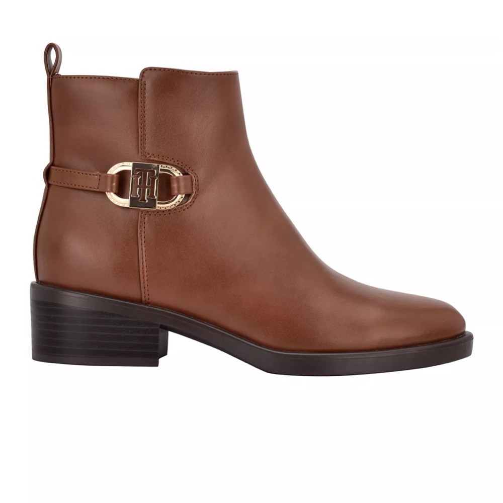 Tommy Hilfiger Imiera Ankle Booties in Cognac Brown